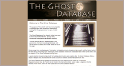 Desktop Screenshot of ghostdatabase.co.uk